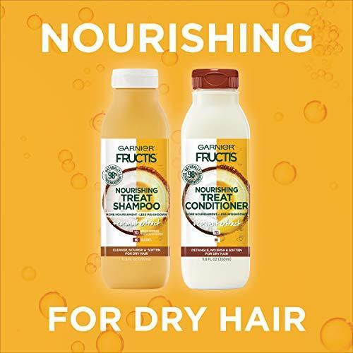 Garnier Fructis Nourishing Treat Shampoo, 98 Percent Naturally Derived Ingredients, Coconut, Nourish and Soften for Dry Hair, 11.8 fl. oz.-CaribOnline