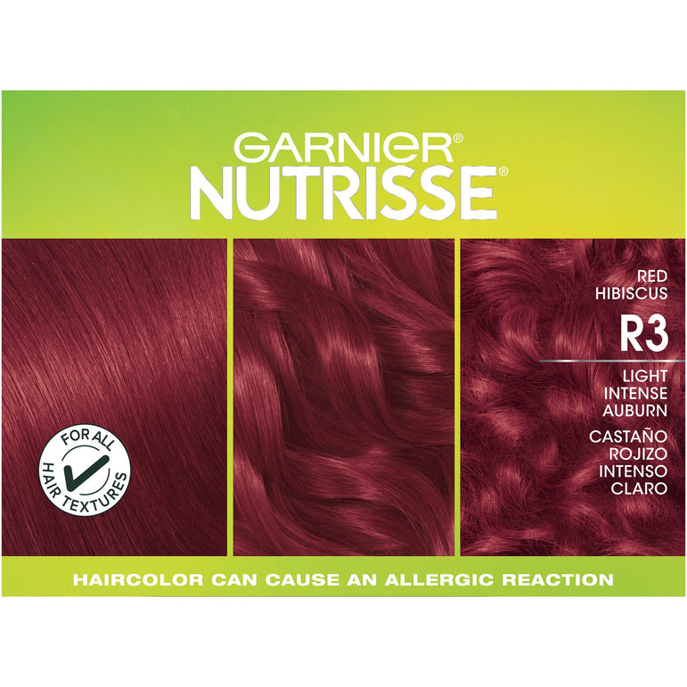 Garnier Nutrisse Ultra Color Nourishing Hair Color Creme, R3 Light Intense Auburn, 1 kit-CaribOnline