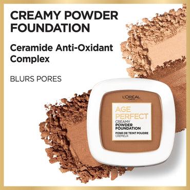 L'Oreal Paris Age Perfect Creamy Powder Foundation with Minerals, Hazelnut, 0.31 oz.-CaribOnline