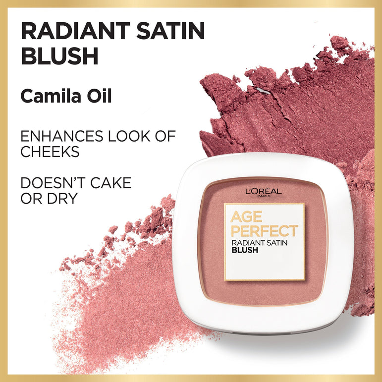 L'Oreal Paris Age Perfect Radiant Satin Blush with Camellia Oil, Marigold, 0.31 oz.-CaribOnline