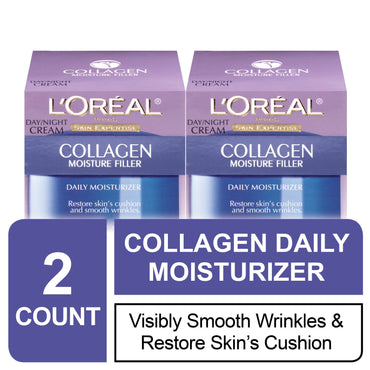 L'Oreal Paris Collagen Moisture Filler Facial Day Night Cream, lightweight, 2 count-CaribOnline