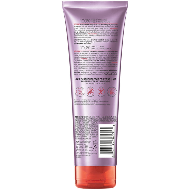L'Oreal Paris EverPure Sulfate Free Frizz-Defy Conditioner, with Marula Oil, 8.5 Fl. Oz (Packaging May Vary)-CaribOnline