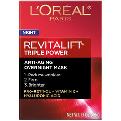 L'Oreal Paris Revitalift Triple Power Intensive Anti-Aging Night Face Mask, 1.7 oz.-CaribOnline