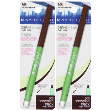 Maybelline Define-A-Line Eyeliner, Brownish Black, 2 count-CaribOnline