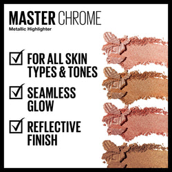 Maybelline Facestudio Master Chrome Metallic Highlighter Makeup, Molten Peach, 0.19 oz.-CaribOnline