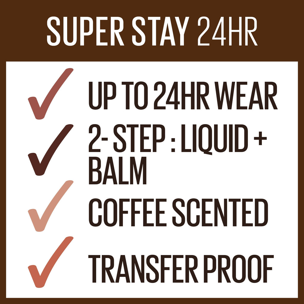 crush makeup, lipstick 24® liquid caramel 2-step coffee edition Superstay