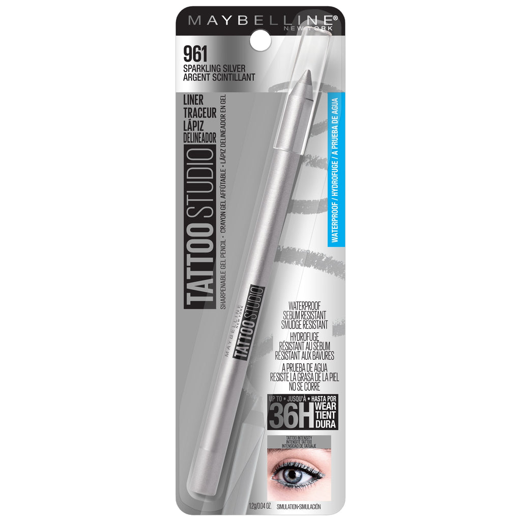 Tattoostudio™ waterproof, long wearing, eyeliner pencil makeup sparkling  silver