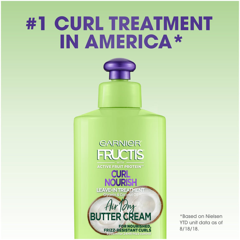 Garnier Fructis Curl Nourish Air Dry Butter Cream Leave-in Treatment with Coconut Oil, 10.2 fl. oz.-CaribOnline