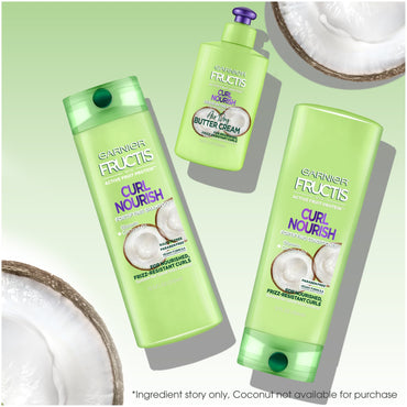 Garnier Fructis Curl Nourish Butter Cream Leave-In Conditioner for Curly Hair, 3 count-CaribOnline