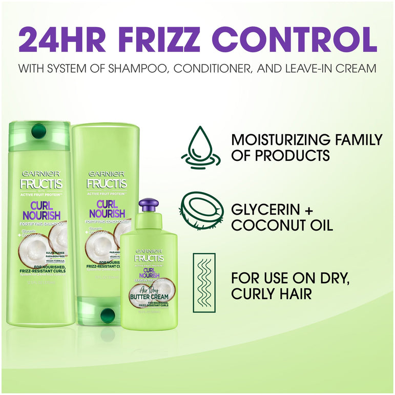 Garnier Fructis Curl Nourish Conditioner for nourished, Frizz-Resistant Curls, 12 fl. oz.-CaribOnline