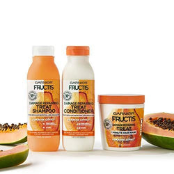 Garnier Fructis Damage Repairing Treat Conditioner, 98 Percent Naturally Derived Ingredients, Papaya, Nourish Dry Damaged Hair, 11.8 fl. oz.-CaribOnline