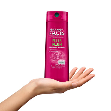 Garnier Fructis Full & Plush Fortifying Shampoo for Fine and Flat Hair, 12.5 fl. oz.-CaribOnline