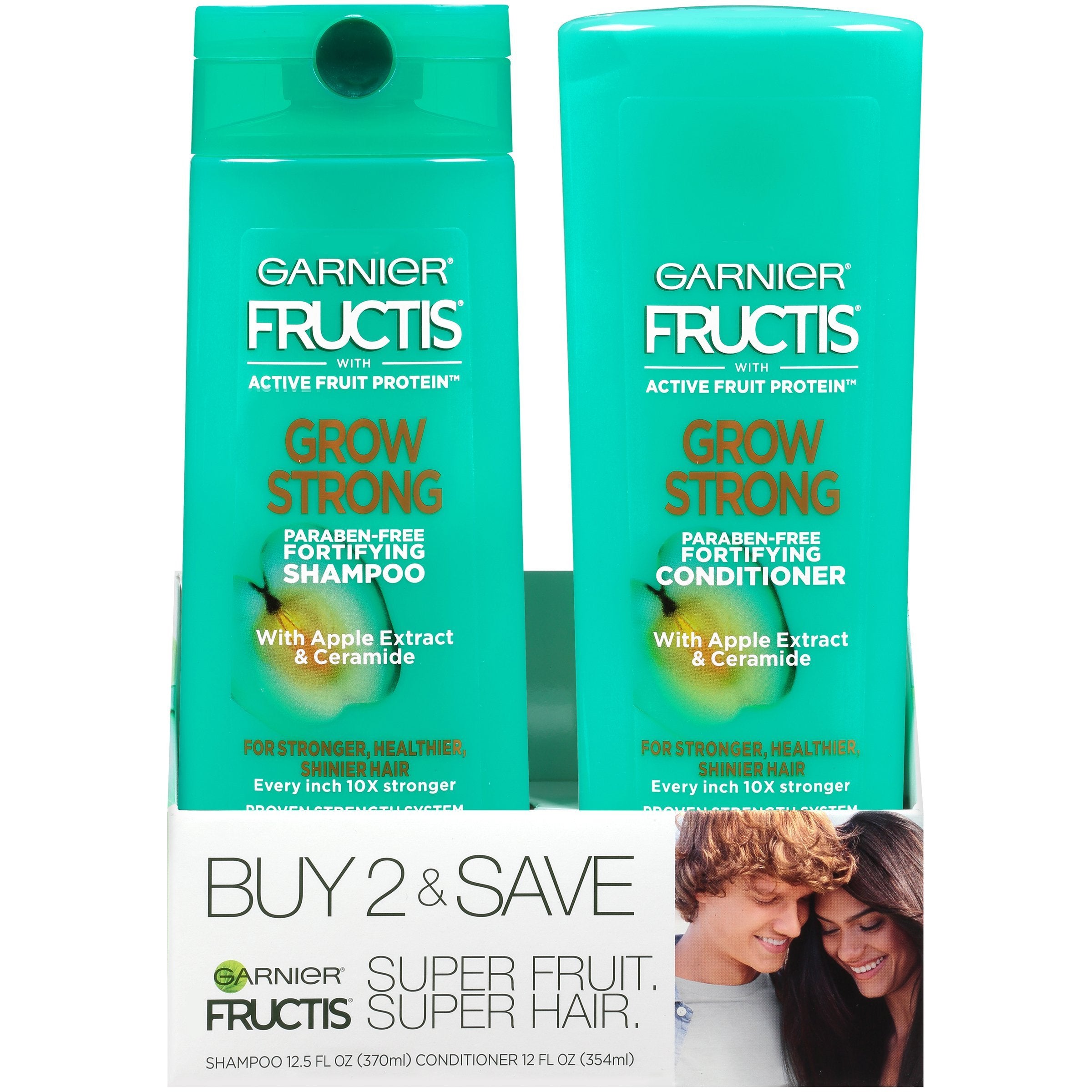 Garnier Fructis Grow Strong Shampoo & Conditioner 2 pack, 6 count-CaribOnline