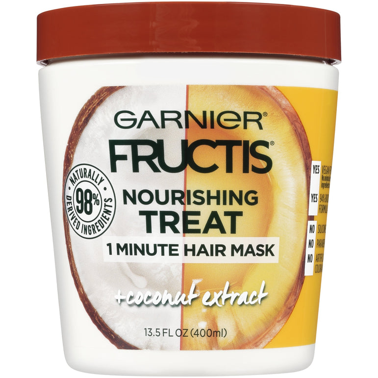 Garnier Fructis Nourishing Treat 1 Minute Hair Mask with Coconut Extract, 13.5 oz.-CaribOnline