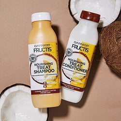 Garnier Fructis Nourishing Treat Conditioner, 98 Percent Naturally Derived Ingredients, Coconut, Nourish and Soften for Dry Hair, 11.8 fl. oz.-CaribOnline