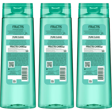 Garnier Fructis Pure Clean Fortifying Shampoo, With Aloe and Vitamin E Extract, 3 count-CaribOnline