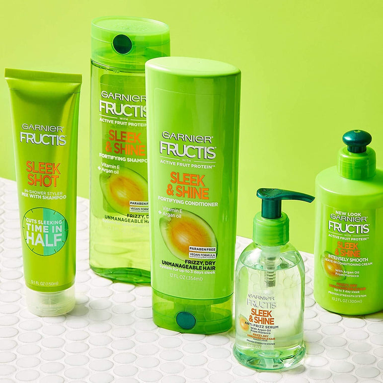 Garnier Fructis Sleek & Shine Fortifying Shampoo for Frizzy, Dry Hair, 12.5 fl. oz.-CaribOnline