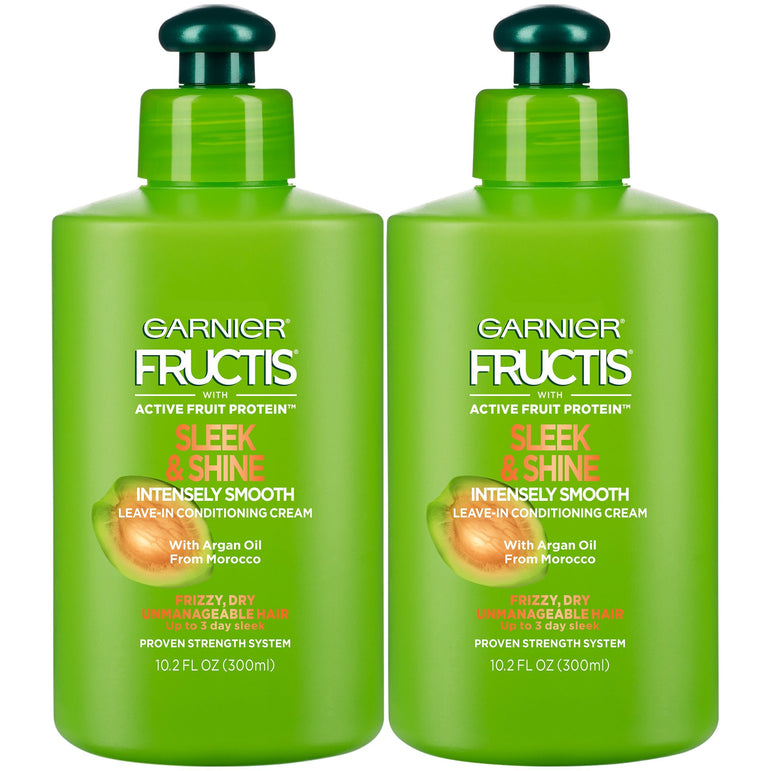 Garnier Fructis Sleek & Shine Intensely Smooth Leave-In Conditioning Cream, 2 count-CaribOnline
