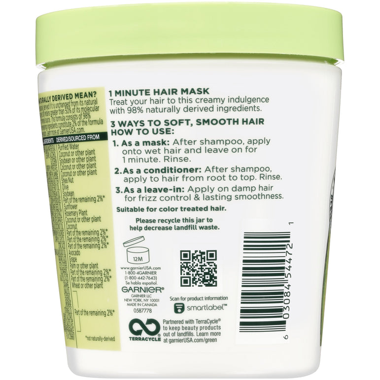Garnier Fructis Smoothing Treat 1 Minute Hair Mask with Avocado Extract, 13.5 oz.-CaribOnline