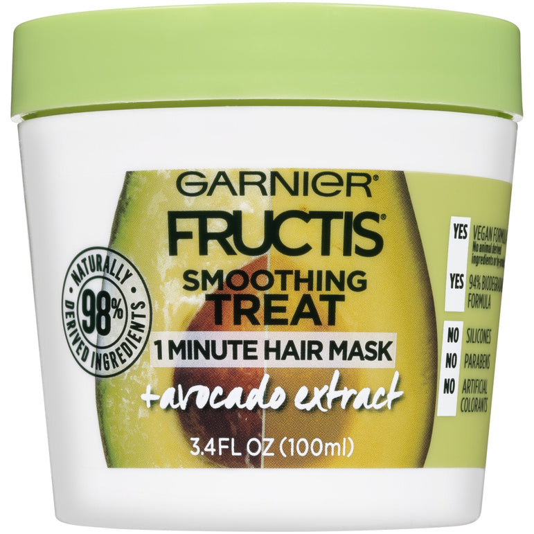 Garnier Fructis Smoothing Treat 1 Minute Hair Mask with Avocado Extract, 3.4 oz.-CaribOnline
