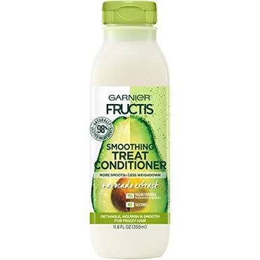 Garnier Fructis Smoothing Treat Conditioner, 98 Percent Naturally Derived Ingredients, Avocado, Nourish and Smooth for Frizzy Hair, 11.8 fl. oz.-CaribOnline