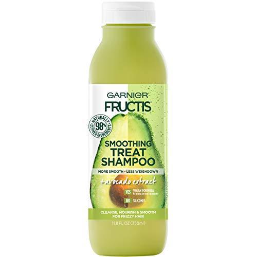 Garnier Fructis Smoothing Treat Shampoo, 98 Percent Naturally Derived Ingredients, Avocado, Nourish and Smooth for Frizzy Hair, 11.8 fl. oz.-CaribOnline