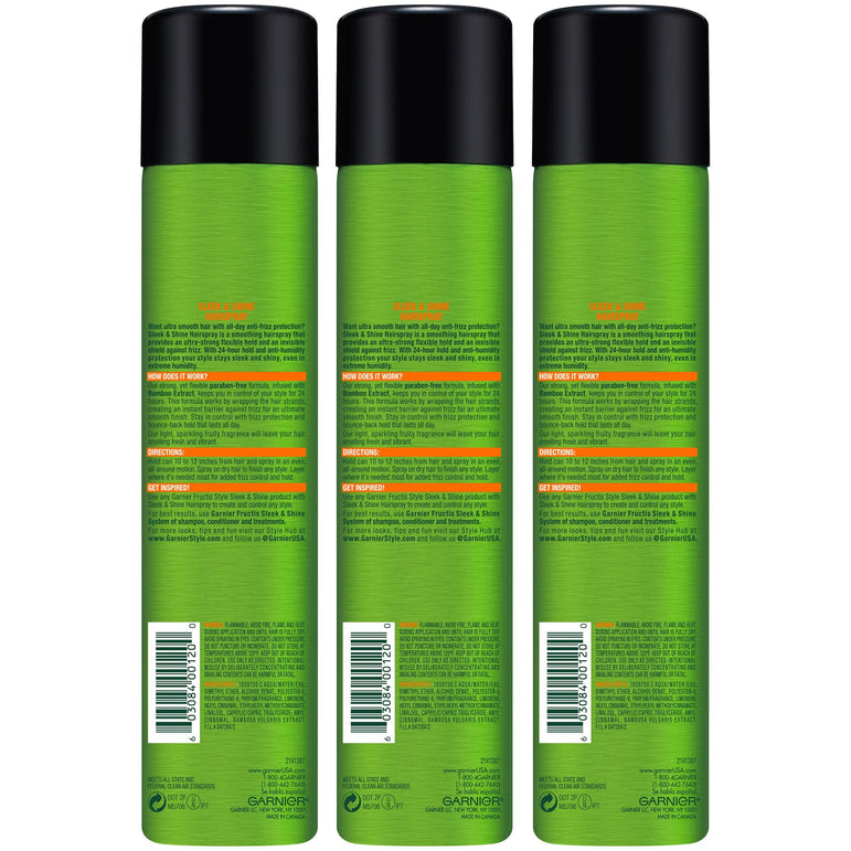 Garnier Fructis Style Sleek & Shine Anti-Humidity Hairspray, 3 count-CaribOnline