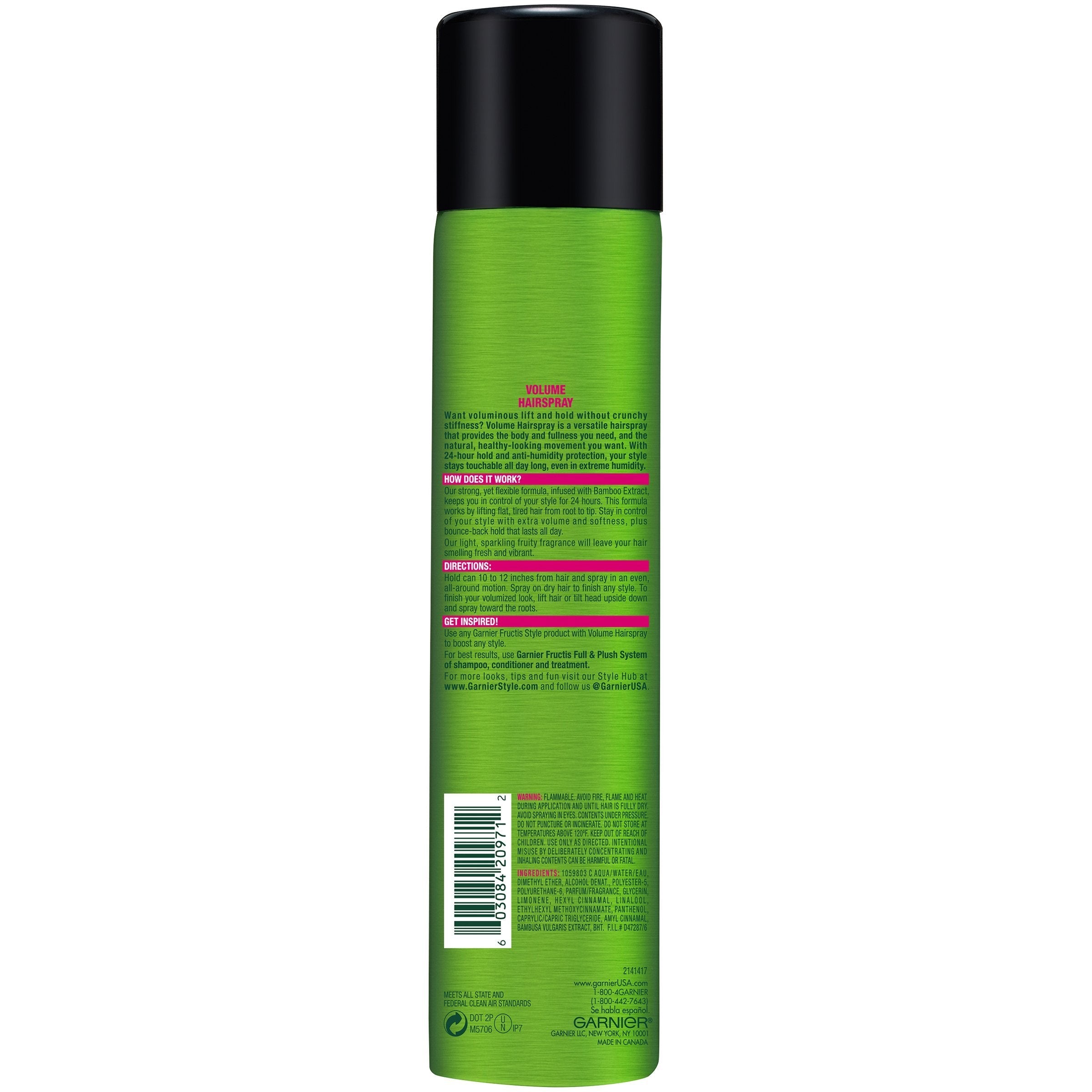 Garnier Fructis Style Volume Anti-Humidity Hairspray, Extra Strong Hold, 8.25 oz.-CaribOnline