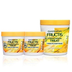 Garnier Hair Care Fructis Banana Hair Treat Mask - 1 400mL + 2 100mL, 1 Kit-CaribOnline