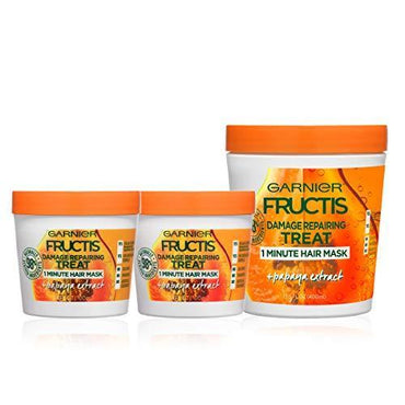 Garnier Hair Care Fructis Papaya Hair Treat Mask - 1 400mL + 2 100mL Kit-CaribOnline