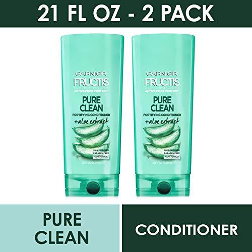 Garnier Hair Care Fructis Pure Clean Conditioner, Fortifying Conditioner, Made With Aloe and Vitamin E Extract, Vegan Formula, Paraben Free, 21 Fl Oz, 2 Count-CaribOnline