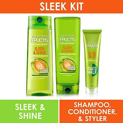 Garnier Hair Care Fructis Sleek & Shine Shampoo, Conditioner, & Sleek Shot In-Shower Styler, Set of 3-CaribOnline