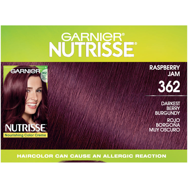 Garnier Nutrisse Nourishing Hair Color Creme, 362 Darkest Berry Burgundy, 1 kit-CaribOnline