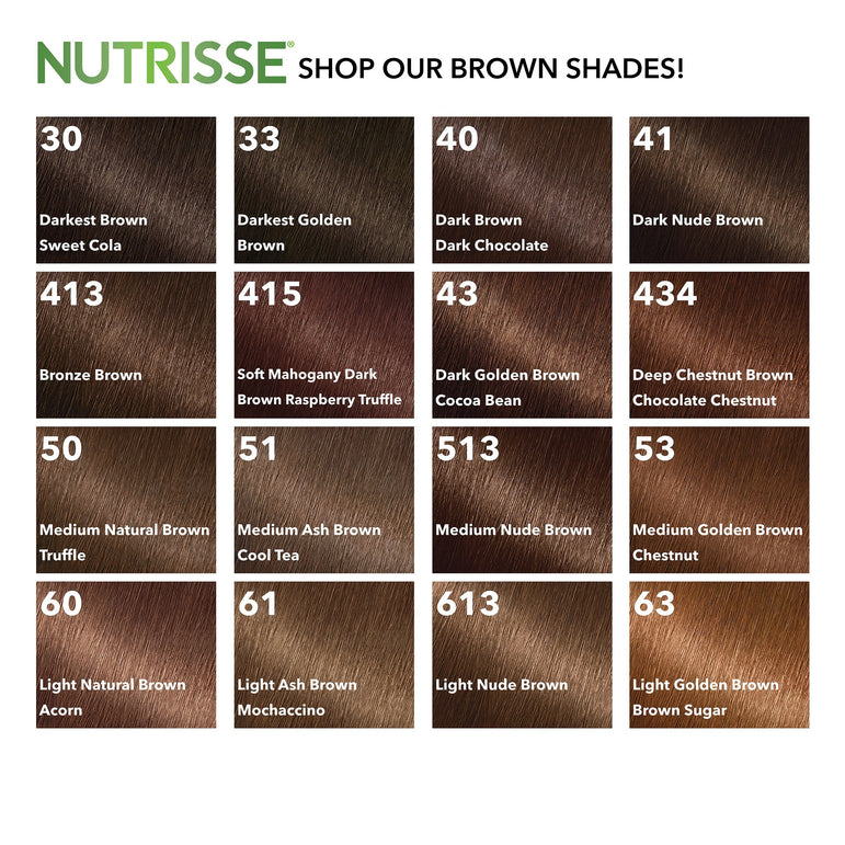 Garnier Nutrisse Nourishing Hair Color Creme, 41 Dark Nude Brown, 1 kit-CaribOnline