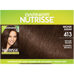 Garnier Nutrisse Nourishing Hair Color Creme, 413 Bronze Brown, 1 kit-CaribOnline