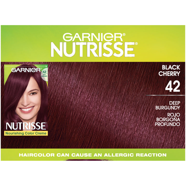 Garnier Nutrisse Nourishing Hair Color Creme, 42 Deep Burgundy (Black Cherry), 1 kit-CaribOnline