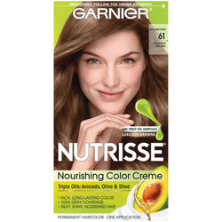 Garnier Nutrisse Nourishing Hair Color Creme, 61 Light Ash Brown (Mochaccino), 1 kit-CaribOnline