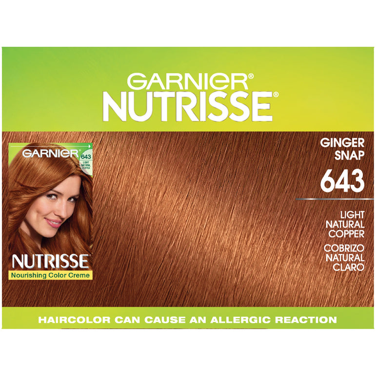 Garnier Nutrisse Nourishing Hair Color Creme, 643 Light Natural Copper, 1 kit-CaribOnline