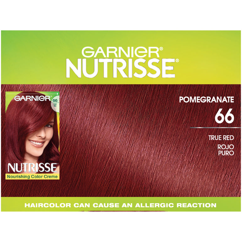 Garnier Nutrisse Nourishing Hair Color Creme, 66 True Red (Pomegranate), 1 kit-CaribOnline