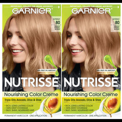 Garnier Nutrisse Nourishing Hair Color Creme, 80 Medium Natural Blonde (Butternut), 2 count-CaribOnline