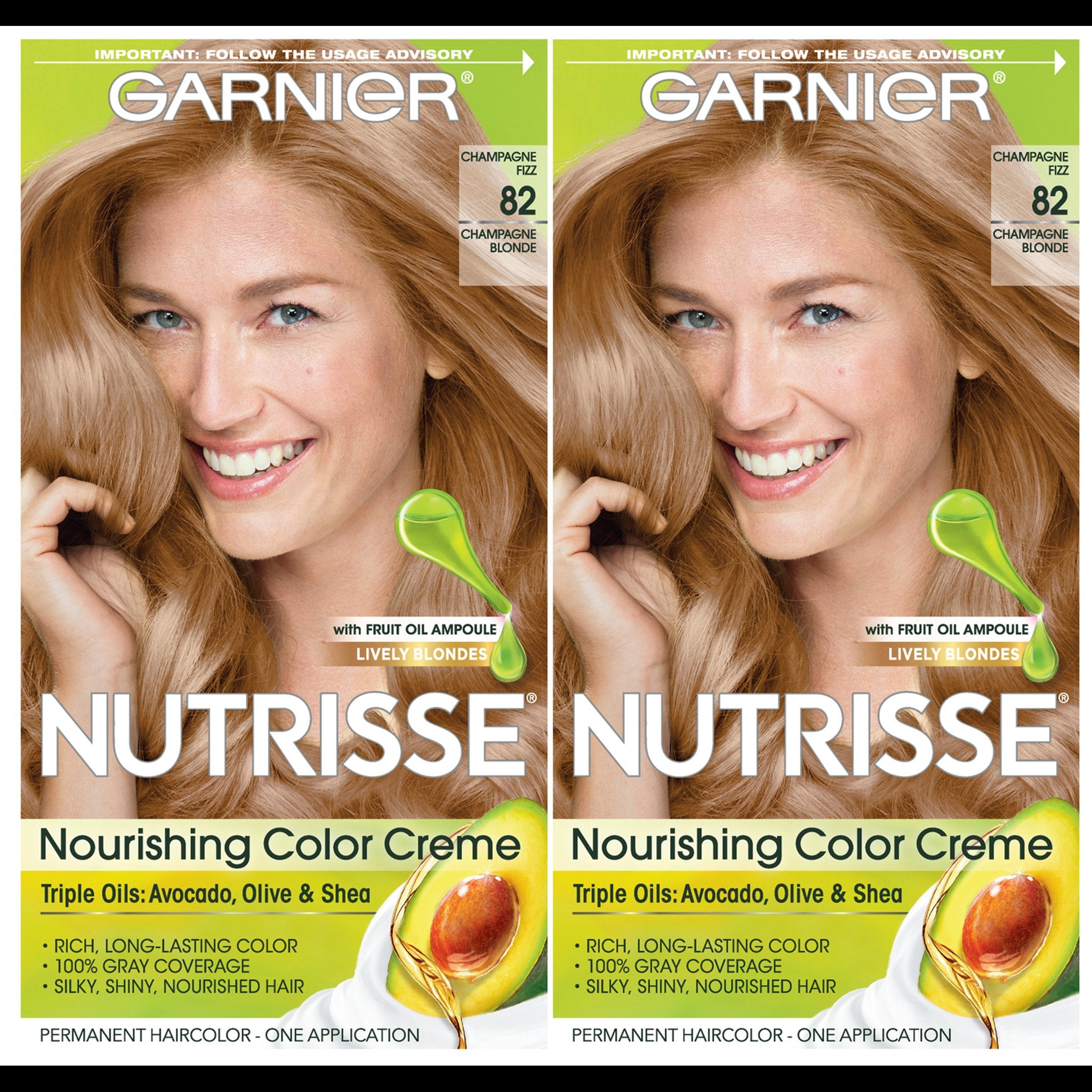 Garnier Nutrisse Nourishing Hair Color Creme, 82 Champagne Blonde (Champagne Fizz), 2 count-CaribOnline