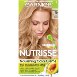 Garnier Nutrisse Nourishing Hair Color Creme, 90 Light Natural Blonde (Macadamia), 1 kit-CaribOnline