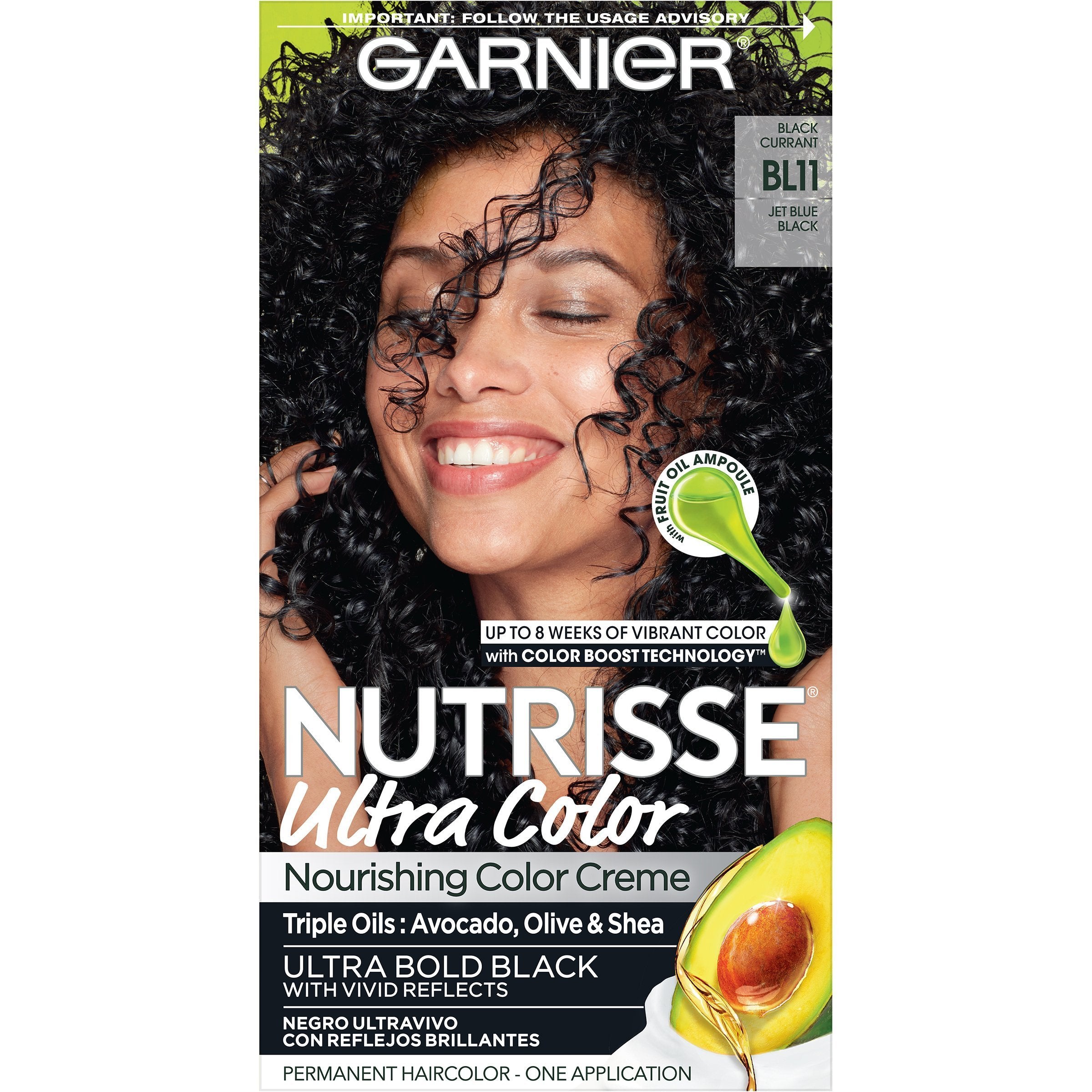 Garnier Nutrisse Ultra Color Nourishing Hair Color Creme, BL11 Jet Blue Black, 1 kit-CaribOnline