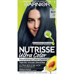 Garnier Nutrisse Ultra Color Nourishing Hair Color Creme, BL21 Blue Black, 1 kit-CaribOnline