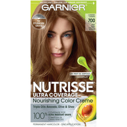 Garnier Nutrisse Ultra Coverage Nourishing Hair Color Creme, Deep Dark Natural Blonde (Candied Cashew) 700, 1 kit-CaribOnline