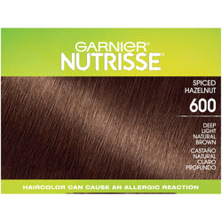 Garnier Nutrisse Ultra Coverage Nourishing Hair Color Creme, Deep Light Natural Brown (Spiced Hazelnut) 600, 1 kit-CaribOnline