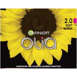 Garnier Olia Oil Powered Permanent Hair Color, 2.0 Soft Black, 1 kit-CaribOnline
