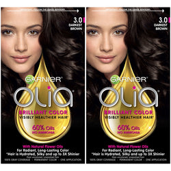 Garnier Olia Oil Powered Permanent Hair Color, 3.0 Darkest Brown, 2 count-CaribOnline