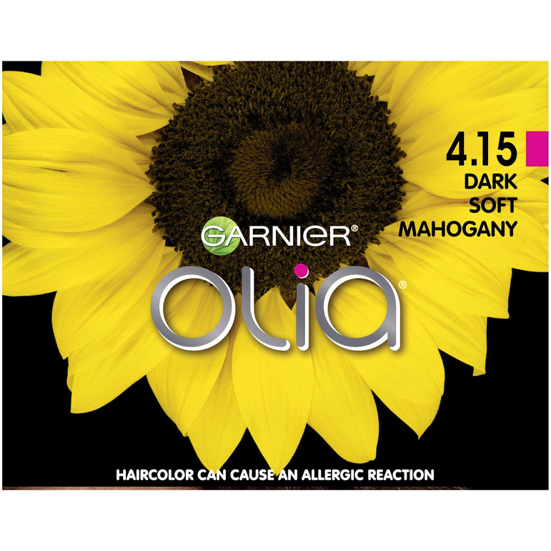 Garnier Olia Oil Powered Permanent Hair Color, 4.15 Dark Soft Mahogany, 1 kit-CaribOnline