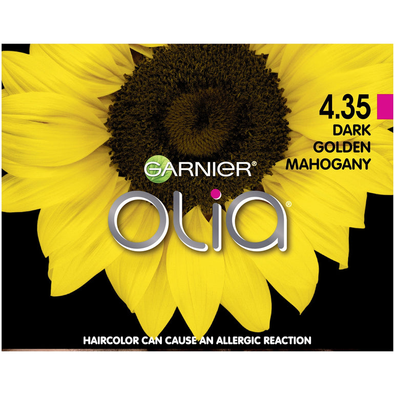 Garnier Olia Oil Powered Permanent Hair Color, 4.35 Dark Gold Mahogany, 1 kit-CaribOnline